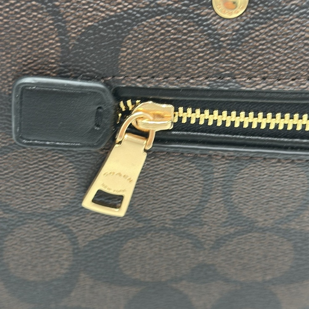 Coach Charcoal Satchel with Gold Accents - Picture 13 of 15